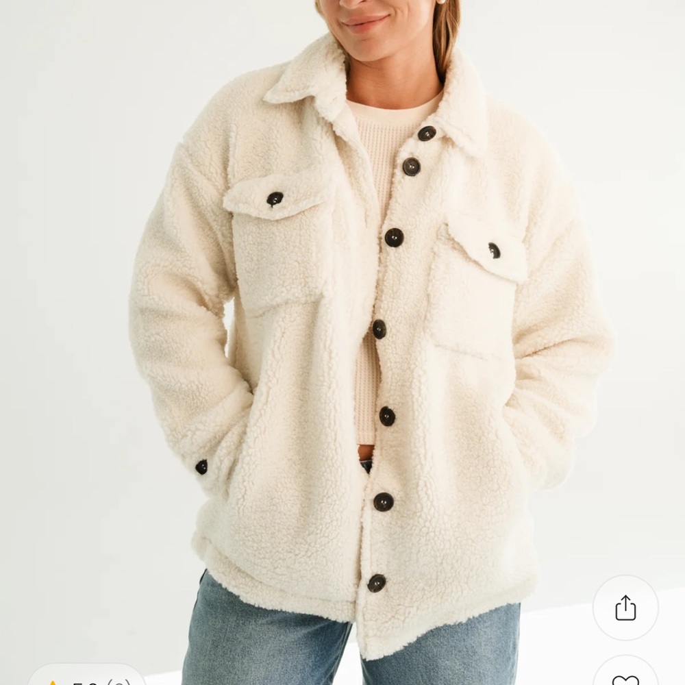 Carly Jean Los Angeles Cream Beckham Teddy Jacket
